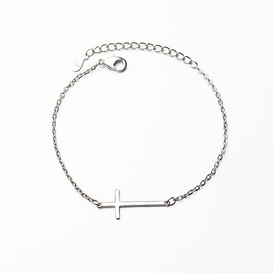 Slender Cross-Plated Bracelet