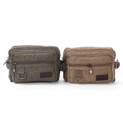 Canvas Fanny Pack with 4 Pockets