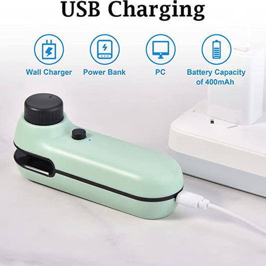 Rechargeable Mini Bag Sealer with Cutter