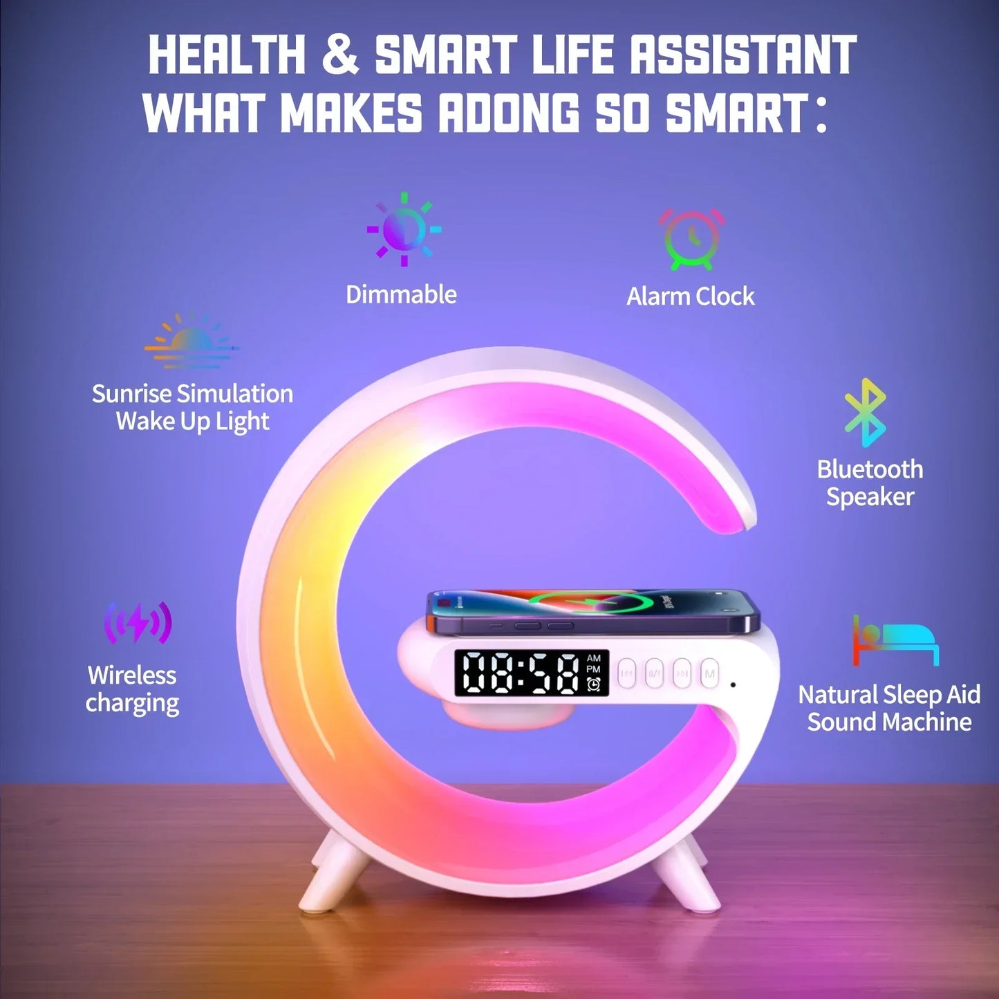 RGB Night Light Lamp with Alarm Clock - Trail's Hottest Deals